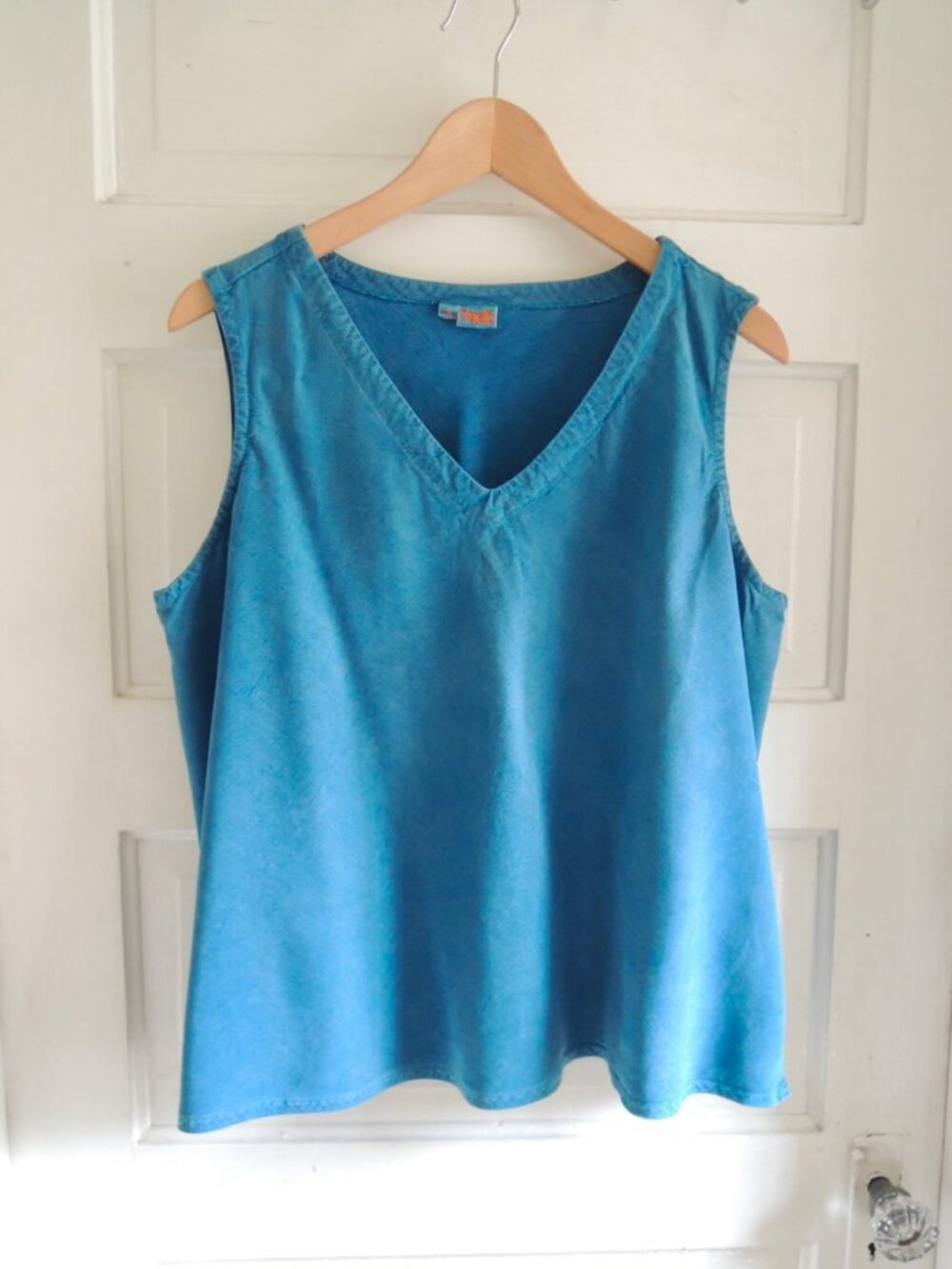 Tianello Teal Erika Bias Tank Top Tencel Blend XL